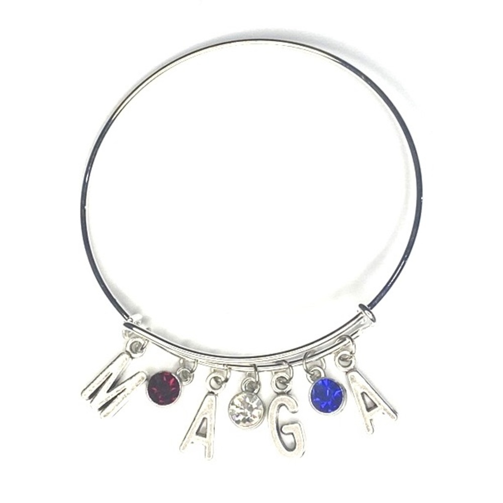 MAGA Bracelet Bracelet Expandable Silver Tone Trump Republican GOP